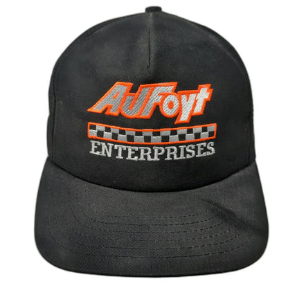 Speedway Monogram Snapback Black AJ Foyt Enterprises Davey Hamilton Hat Vintage