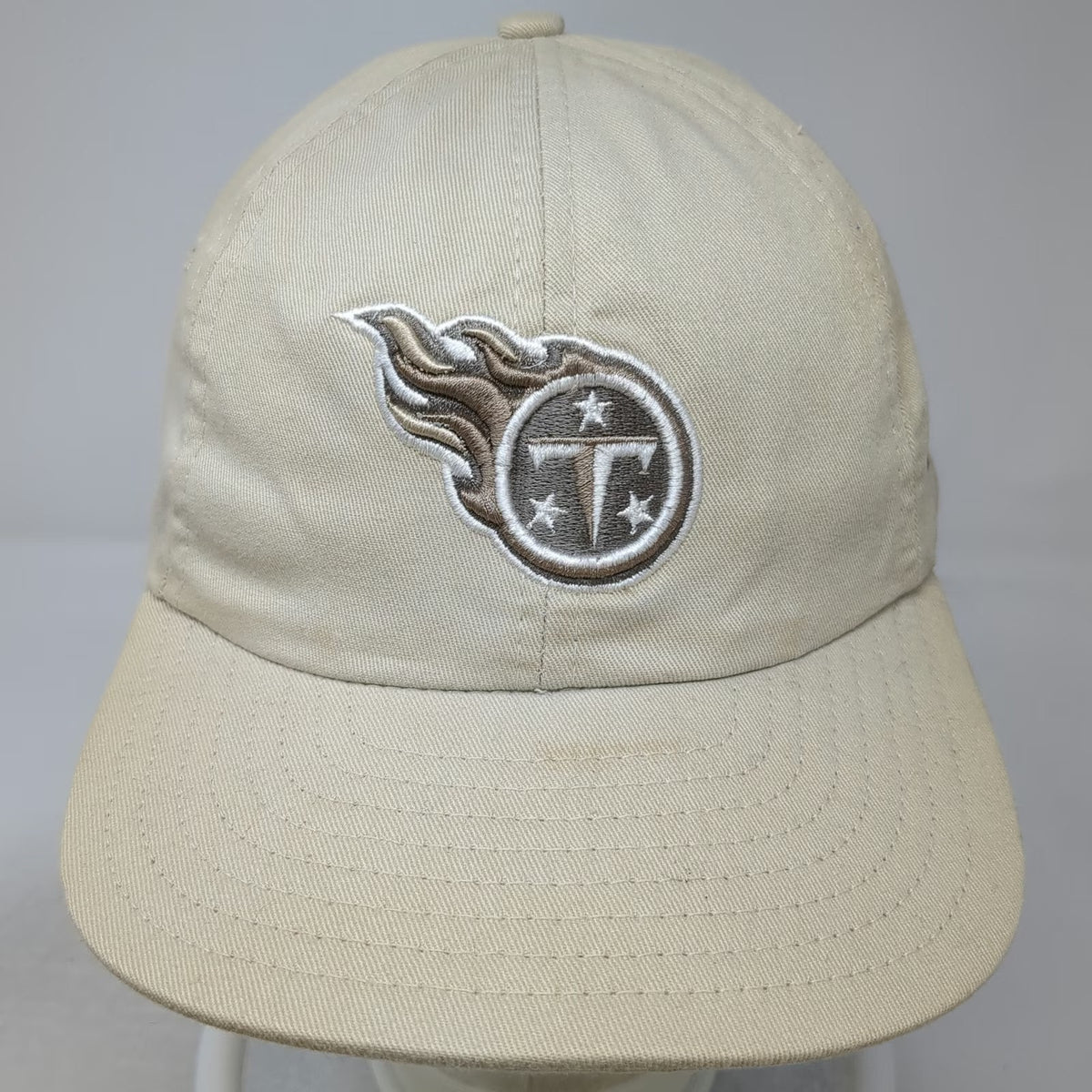 New Era Tennessee Titans NFL Beige One Size Hat Cap Slideback Cotton Made USA