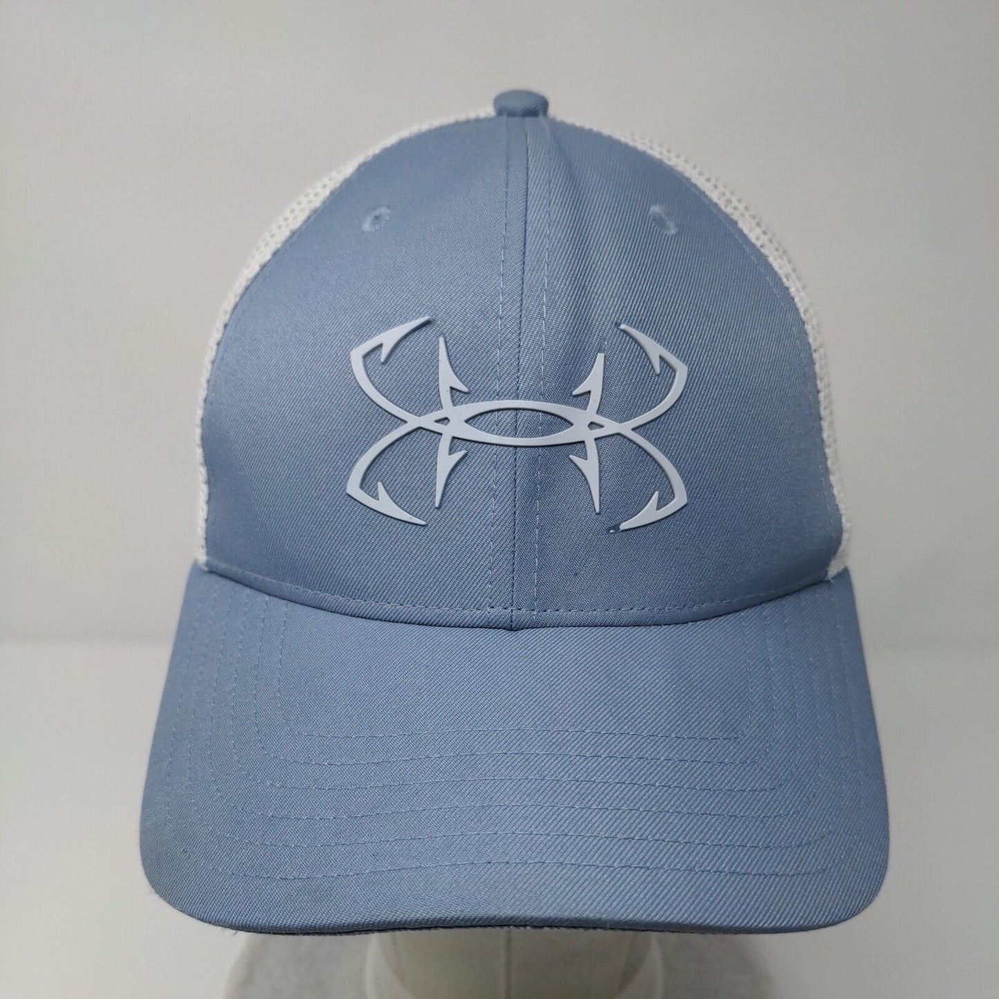 Under Armour Fish Fitted Trucker Hat Blue S/M Pro Fit Mesh Back Polyester