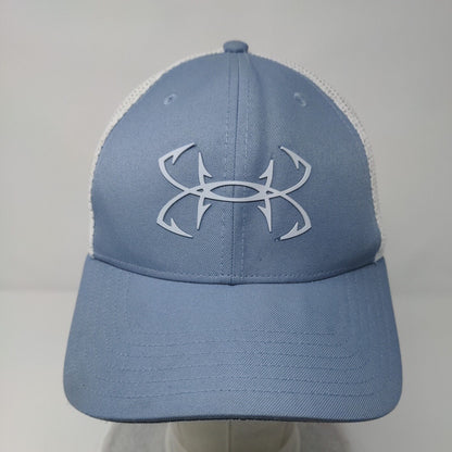 Under Armour Fish Fitted Trucker Hat Blue S/M Pro Fit Mesh Back Polyester
