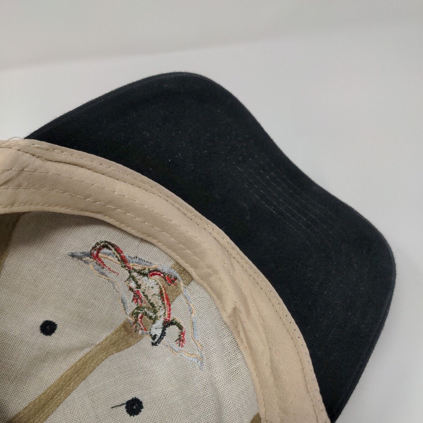 Curacao Slideback Hat Tan OSFA Adjustable Embroidered Colorblock