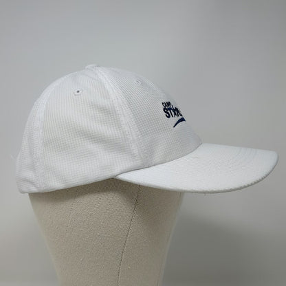 Port Authority Baseball Cap White OSFM Camp Starlight Blue Strapback Hat Logo