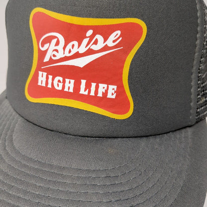 Boise High Life Snapback Trucker Hat Gray One Size Adjustable Mesh Back Otto