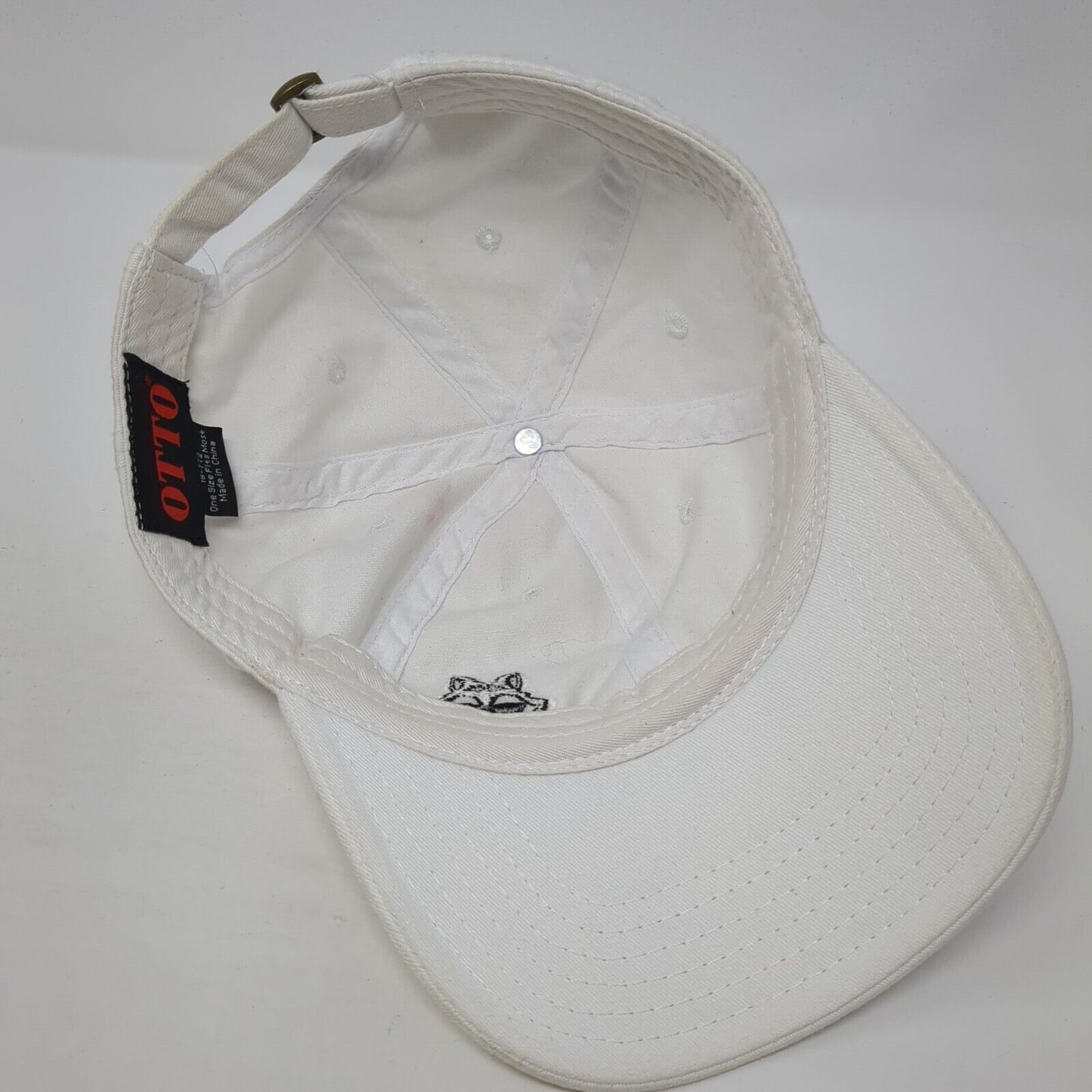 Otto Slideback Hat White One Size Adjustable Embroidered Dog Outdoor