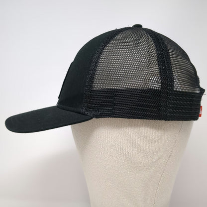 Quiksilver Trucker Hat Black OSFM Mesh Back Palm Tree Tropical Print Snapback