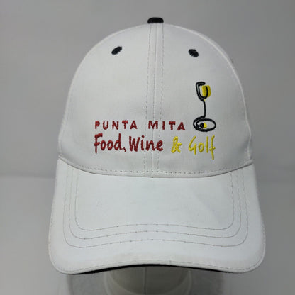 Punta Mita Food Wine & Golf Strapback Hat White OSFA Embroidered