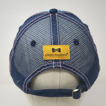 Simply Southern Palm Trees Slideback Trucker Hat Blue One Size Mesh Back