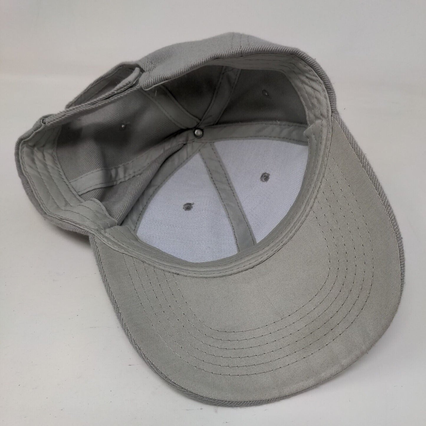 Unbranded Strapback Hat Gray One Size Adjustable Solid Vent Holes Blank