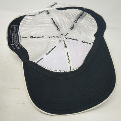 TaylorMade Trucker Hat White OSFM Mesh Back Snapback Golf Structured Logo Cap