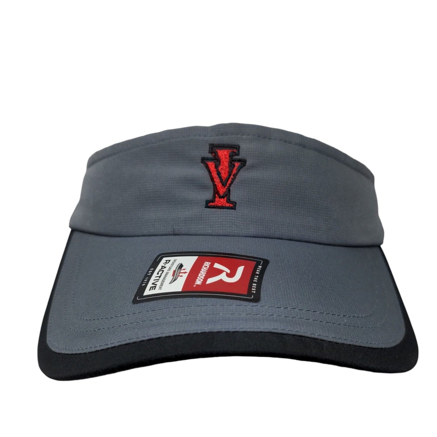 Richardson Men's Strapback Sun Visor Hat Reactive Gray Embroidered IV Logo