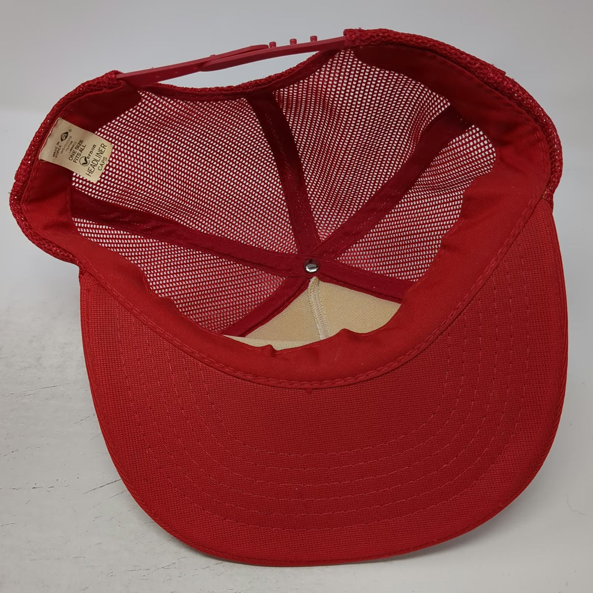 Vernon Trucker Hat Red One Size US Army Served Pride Honor Snapback Mesh Graphic