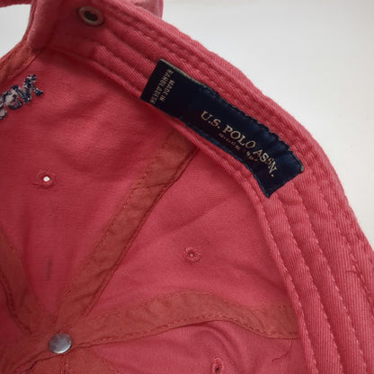 U.S. Polo Assn. Baseball Cap Pink One Size Adjustable Embroidered Cotton Hat