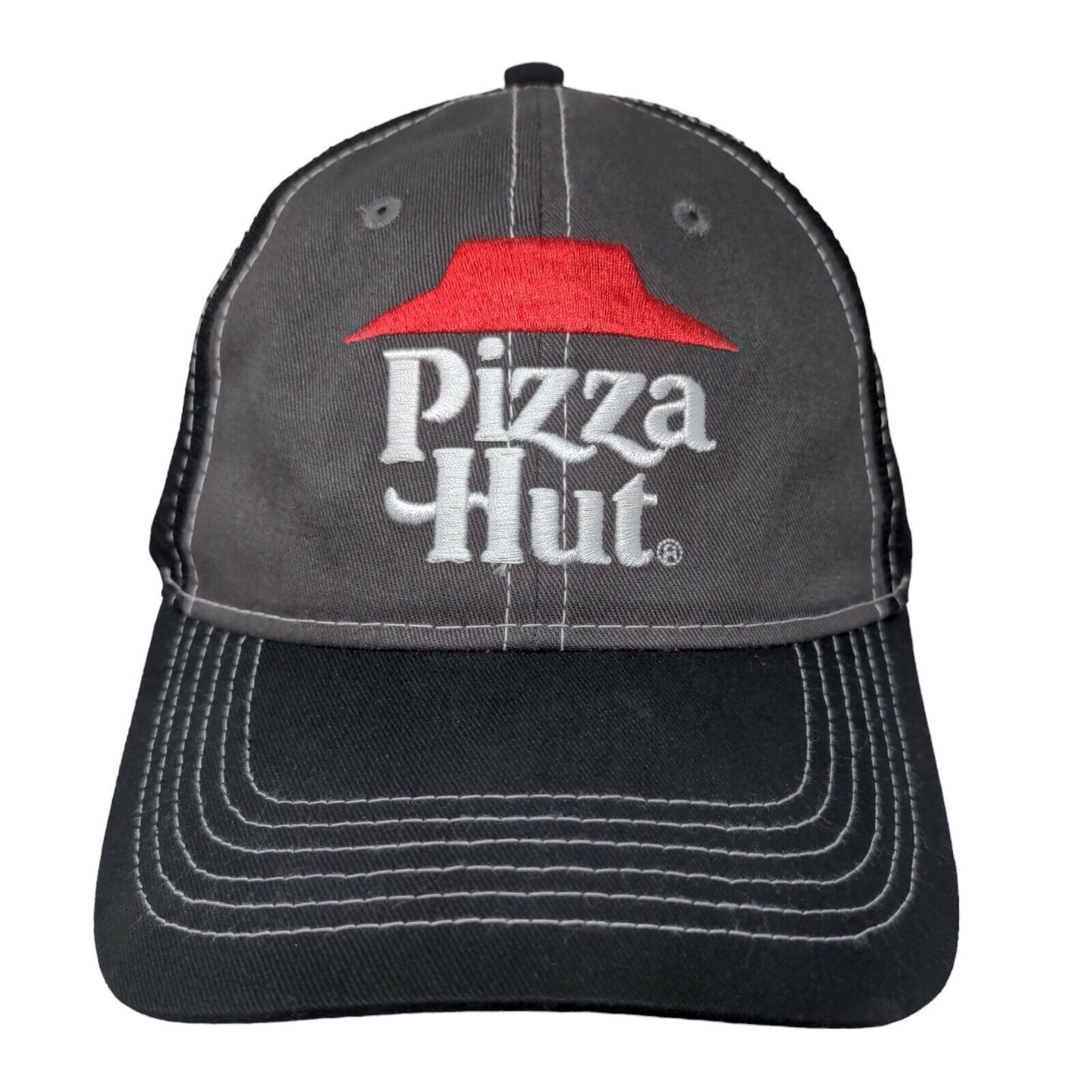 Pizza Hut Strapback Trucker Hat Black OSFA Adjustable Embroidered Employee Crew