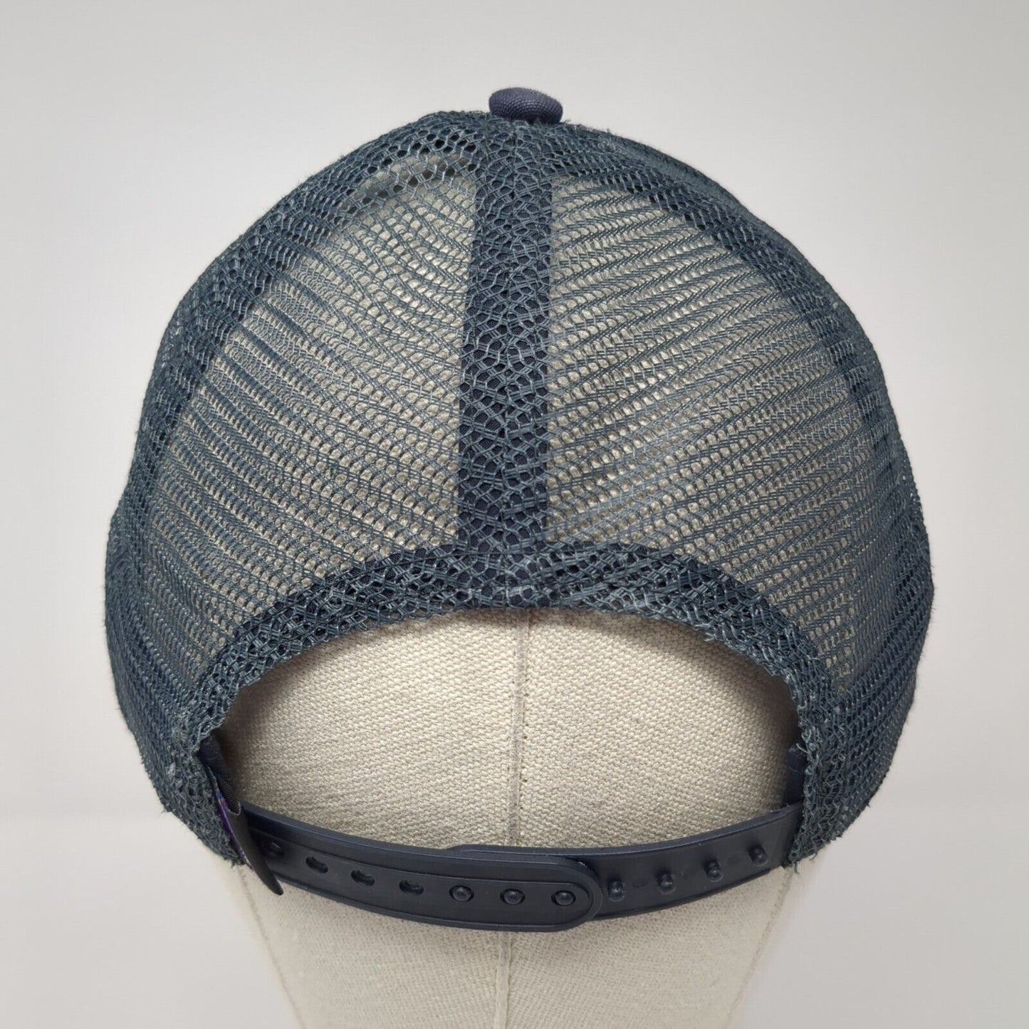 Patagonia Line Logo Snapback Trucker Hat Blue One Size Mesh Back Embroidered