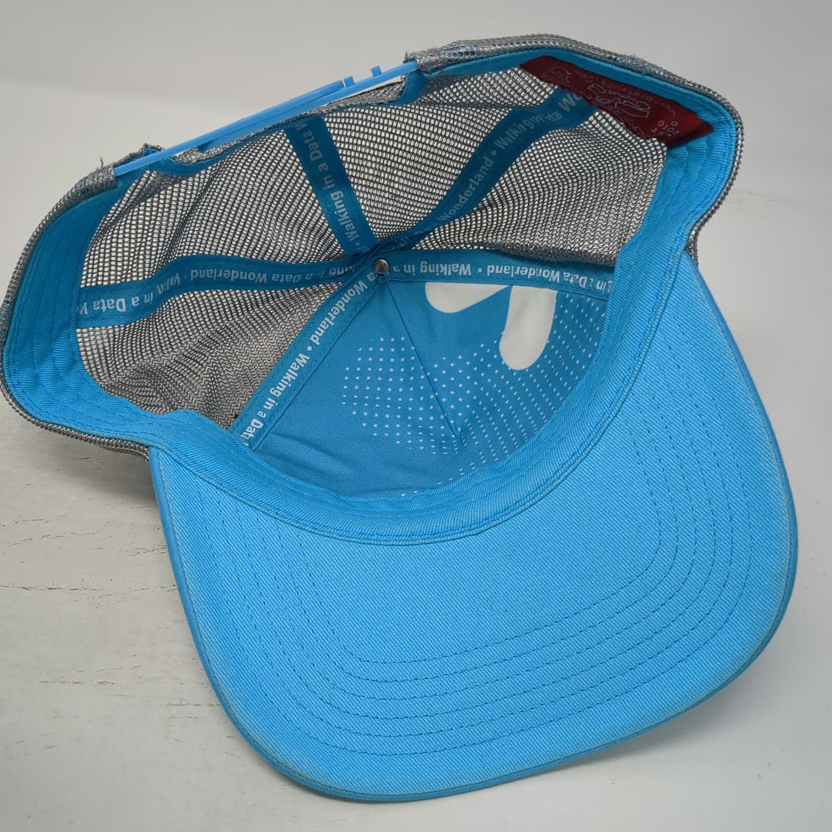 bigtruck Trucker Hat Blue Gray One Size Snapback Data Love Snowflake Wonderland