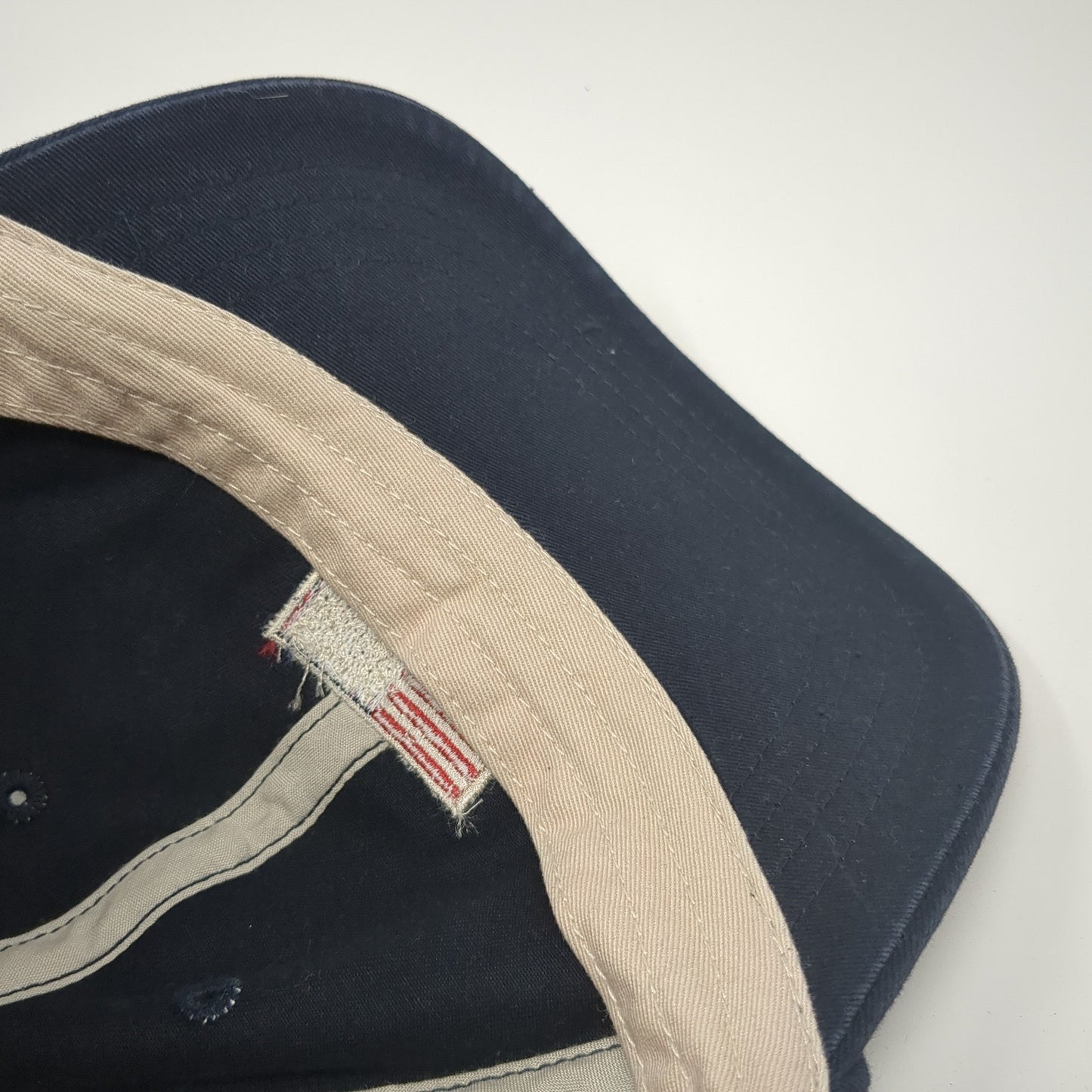 USA Flag Slideback Hat Blue One Size Adjustable Embroidered Van Heusen