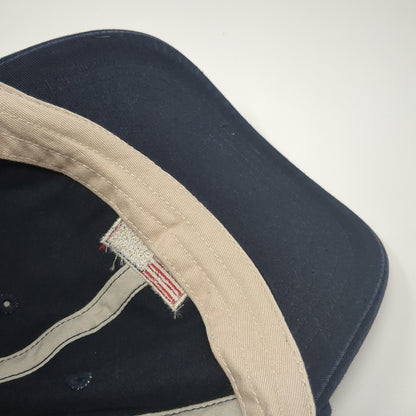 USA Flag Slideback Hat Blue One Size Adjustable Embroidered Van Heusen