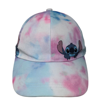 Disney Stitch Snapback Hat Multicolor One Size Tie Dye Colorful 6 Panel