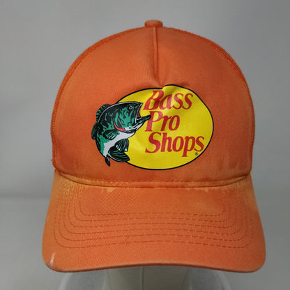 Bass Pro Shops Snapback Mesh Back Trucker Hat Orange OSFM Gone Fishing