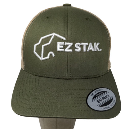 Yupoong Men's Snapback Mesh Back Hat Green Embroidered Logo EZ Stak