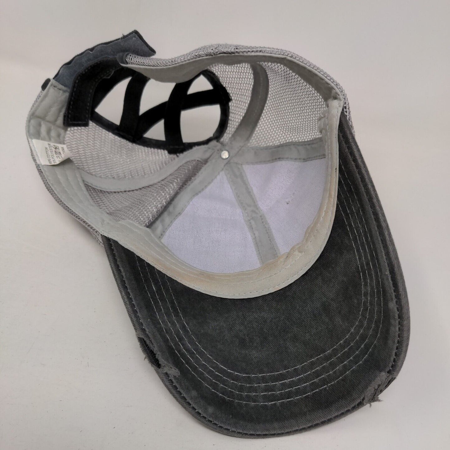 Ashton Warriors Strapback Mesh Back Ponytail Trucker Hat Gray One Size