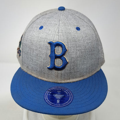 Ebbets Field Flannels Baseball Cap Gray Blue 8 Brooklyn Royal Giants Fitted Hat
