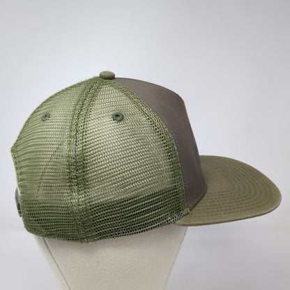 prAna Trucker Hat Green One Size Mesh Back Campfire Graphic Flat Brim Snapback
