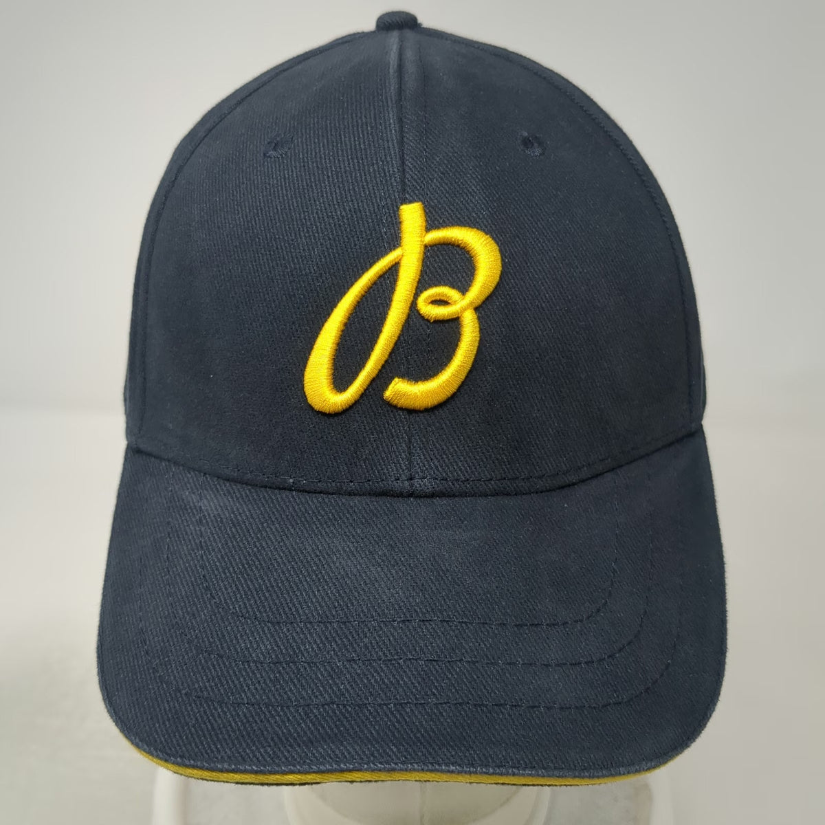 Breitling Baseball Cap Blue One Size Organic Cotton Leather Strapback Logo Hat