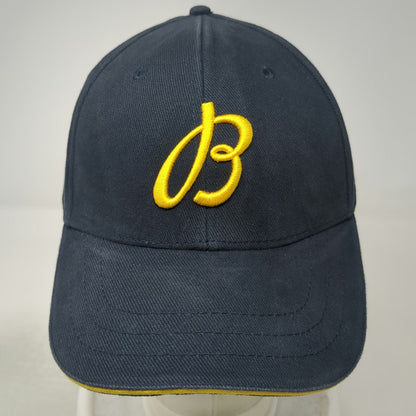 Breitling Baseball Cap Blue One Size Organic Cotton Leather Strapback Logo Hat