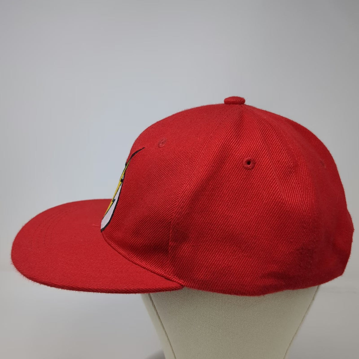 Six Flags Snapback Hat Red OSFM The Flash DC Comics Lightning Bolt Adjustable