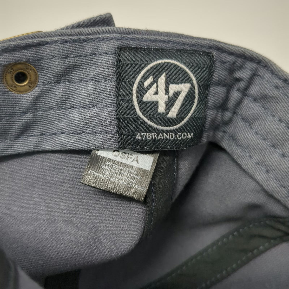 New York Yankees MLB '47 Baseball Cap Gray One Size Curved Brim Slideback Logo