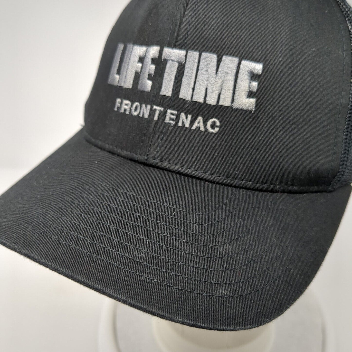 Lifetime Frontenac Snapback Trucker Hat Black OS Adjustable Mesh Back Sport-Tek