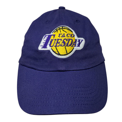 Taco Tuesday Slideback Hat Purple One Size Adjustable Embroidered Vented Holes