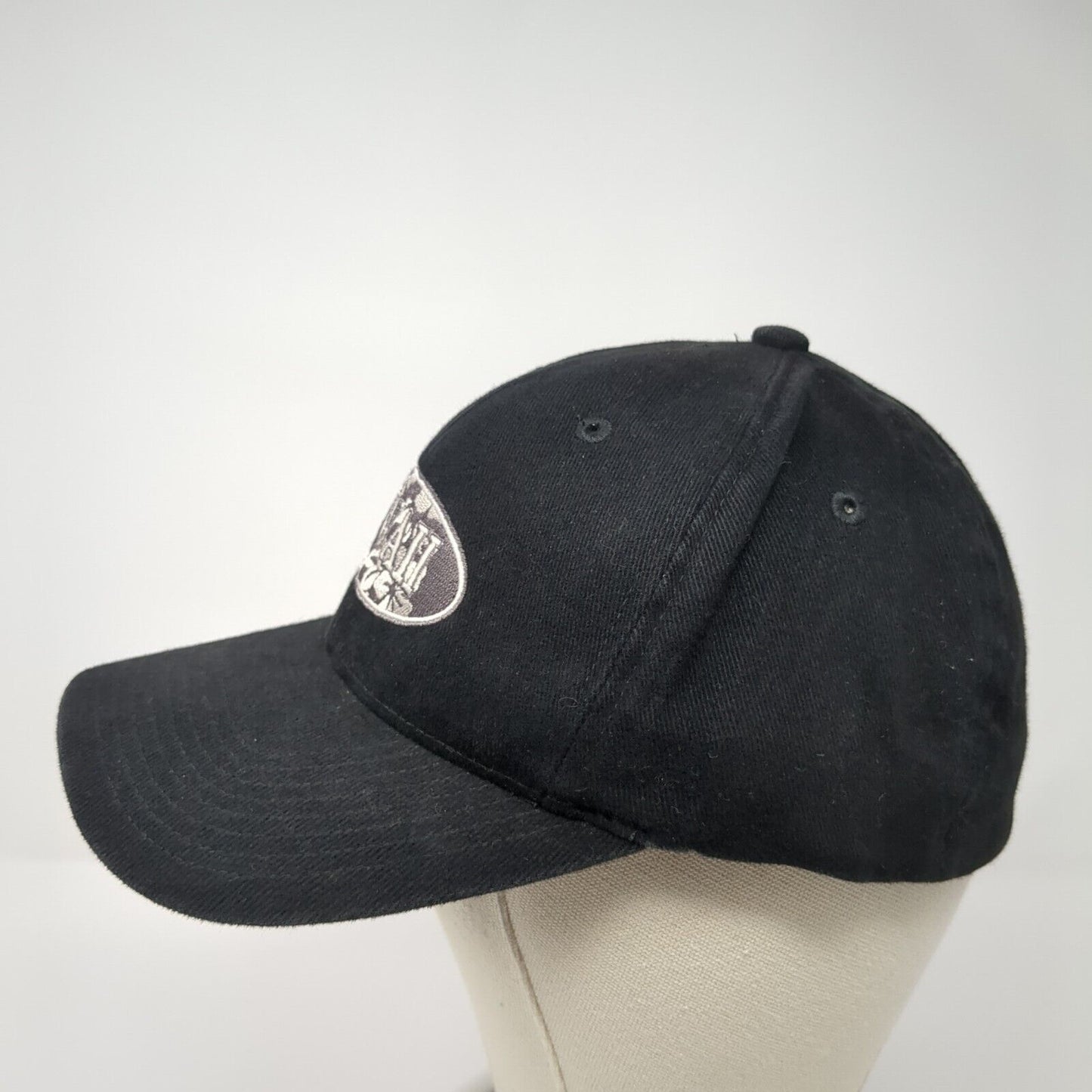 Hawaii Fitted Hat Black One Size Embroidered Solid Vent Holes Hawaiian