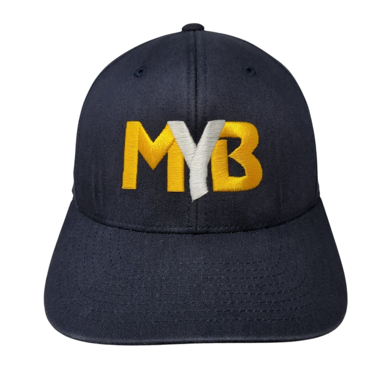 MYB Fitted Hat Blue 6 7/8-7 3/8 Flexfit Embroidered Pro Model Pacific Headwear