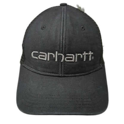 Carhartt Trucker Hat Black One Size Mesh Snapback Logo Workwear Adjustable Hat