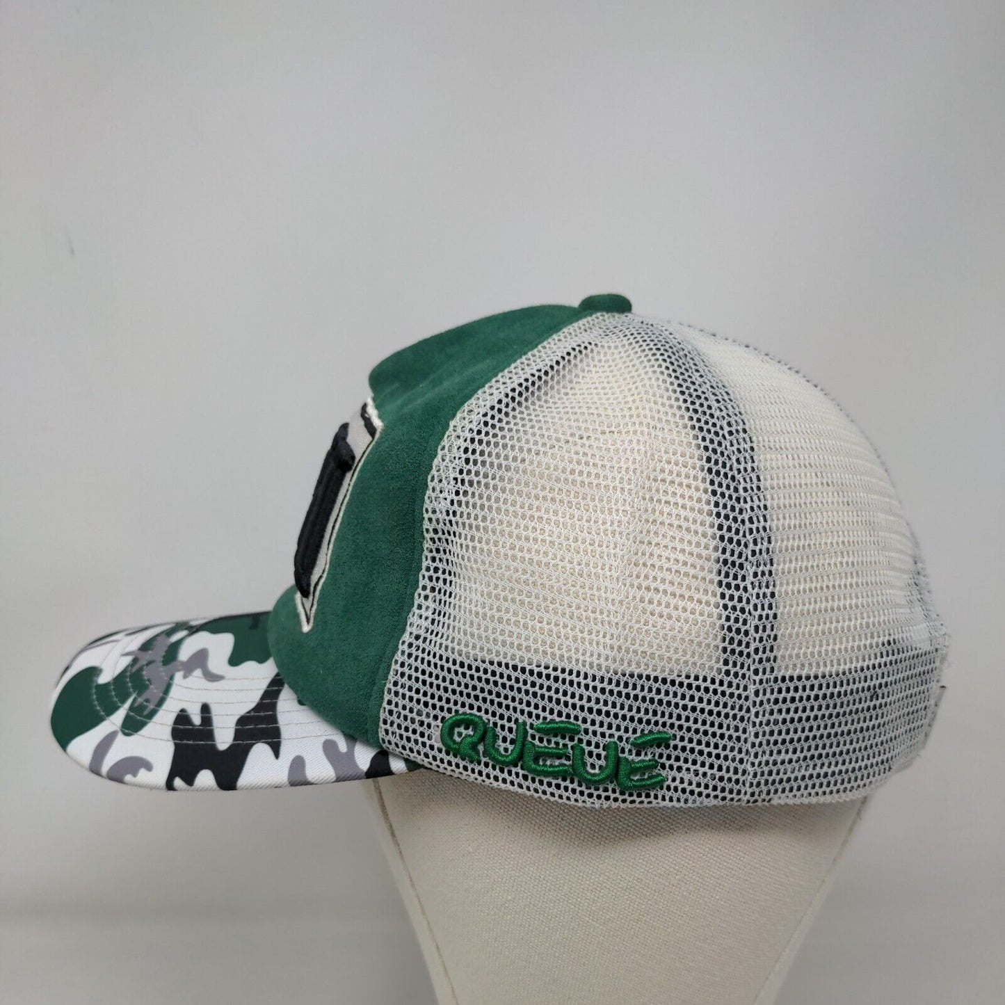 Qatar MH Queue Snapback Mesh Back Trucker Hat Green Camo One Size