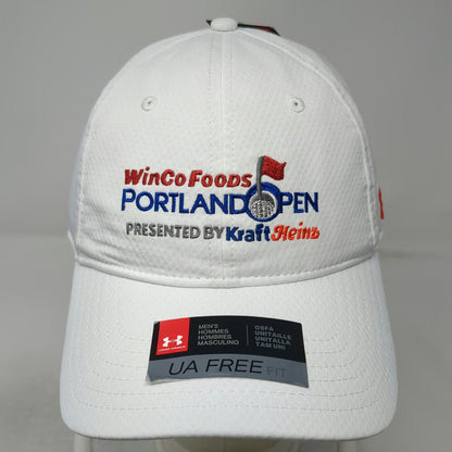 Under Armour Baseball Cap White One Size Strapback Portland Open WinCo Golf Hat