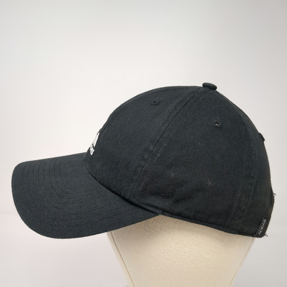 Adidas Baseball Cap Black One Size Embroidered Logo Slideback Aeroready Hat