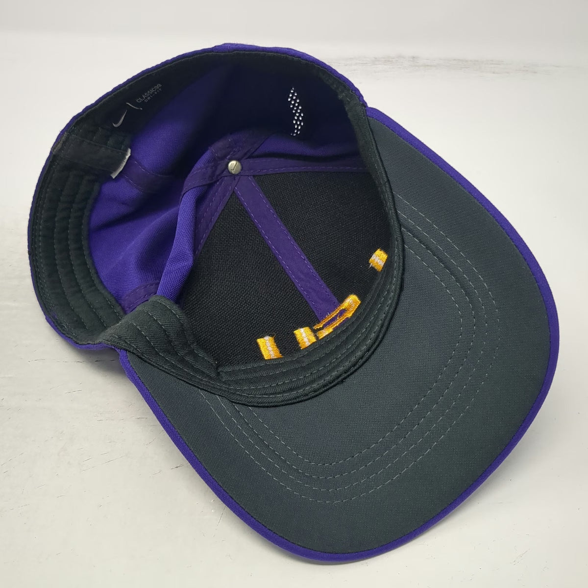 Nike LSU Tigers NCAA Purple One Size Cap Hat Classic 99 Perforated Dri-FIT Tech