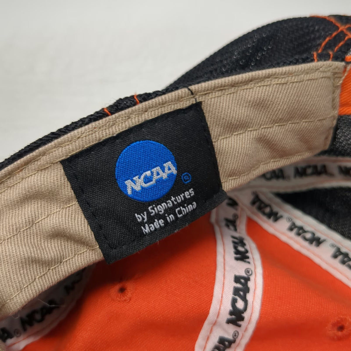 Signatures NCAA Oregon State OSU Orange Black White OS Mesh Plaid Patch Cap Hat