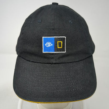 National Geographic Channel Baseball Cap Black One Size Strapback Hat Eye Logo