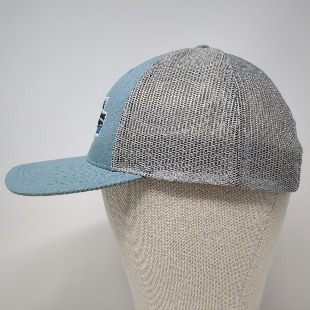 Richardson Trucker Hat Blue S Country Natural Beef Mesh Snapback Patch