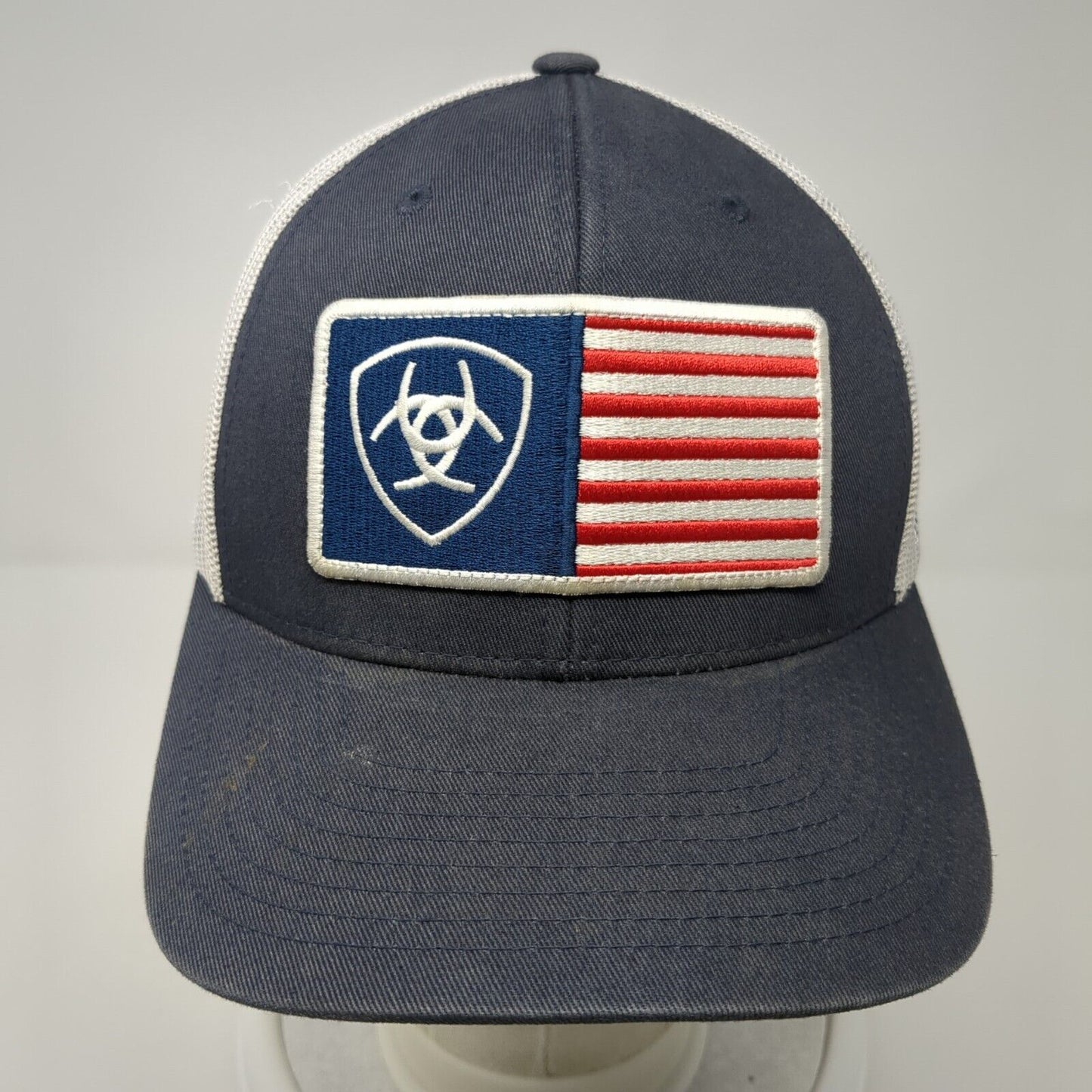 Ariat Patch Snapback Trucker Hat Blue One Size Mesh Back Adjustable