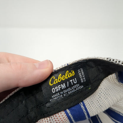 Cabela's 1961 Snapback Trucker Hat Blue One Size Mesh Back Embroidered