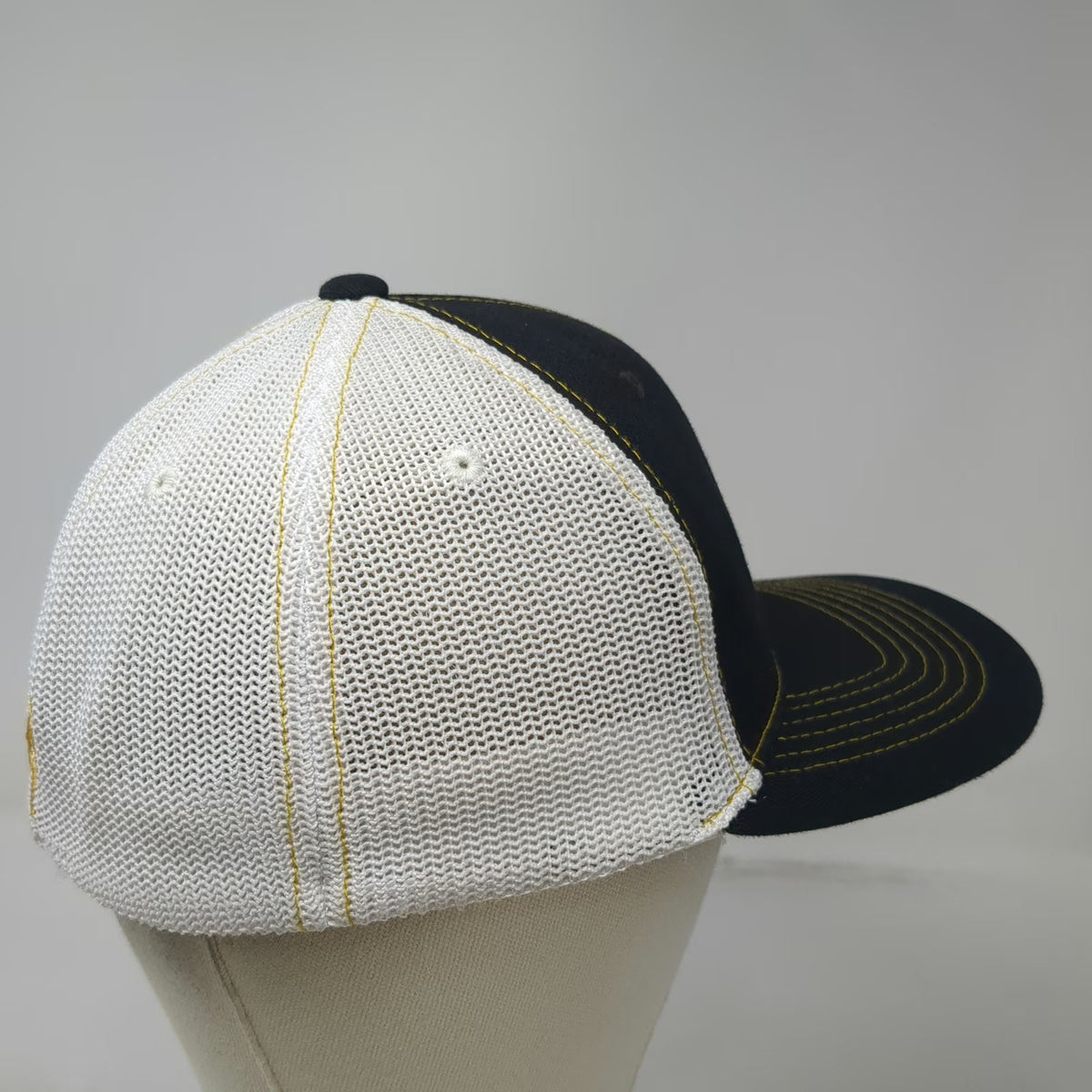 Mack Baseball Cap Black One Size Gold White Trucks Bulldog Mesh Yellow Print Hat