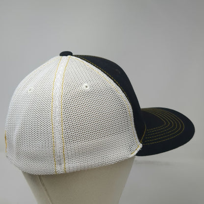 Mack Baseball Cap Black One Size Gold White Trucks Bulldog Mesh Yellow Print Hat