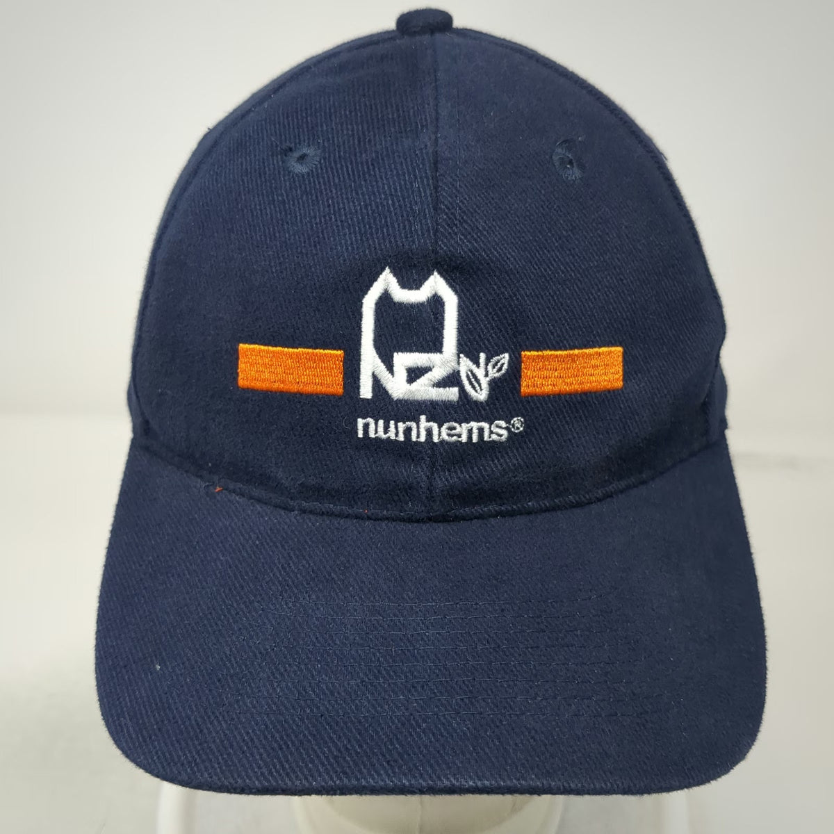 Blue Baseball Cap One Size Nunhems Embroidered Logo Strapback Cotton Orange Hat