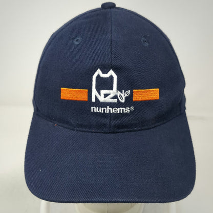 Blue Baseball Cap One Size Nunhems Embroidered Logo Strapback Cotton Orange Hat