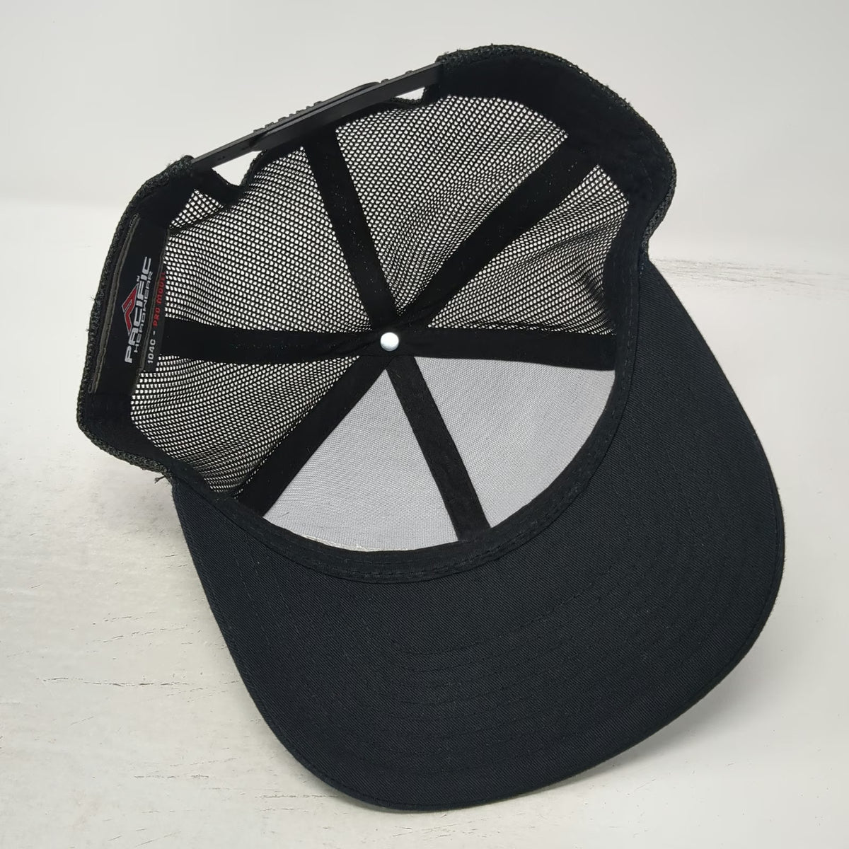 Pacific Headwear Trucker Hat Black One Size FPID Logo Mesh Snapback Structured